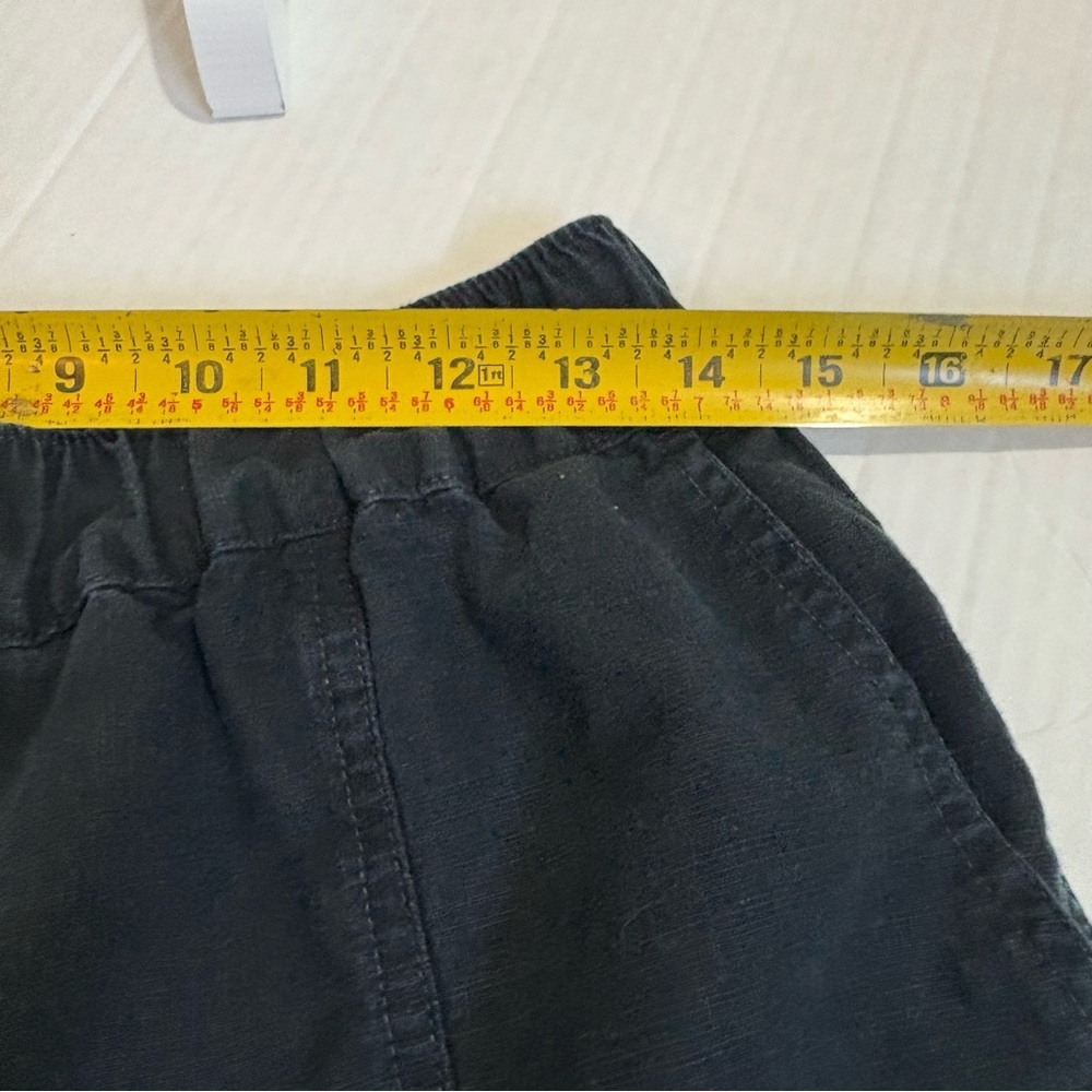 Madewell Linen-Blend Easy Pull-On Shorts Black Blue Size Small Style MD168 - Picture 11 of 13